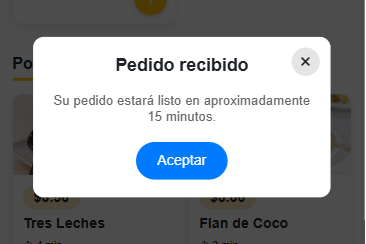 Confirmación del pedido con tiempo de entrega estimado